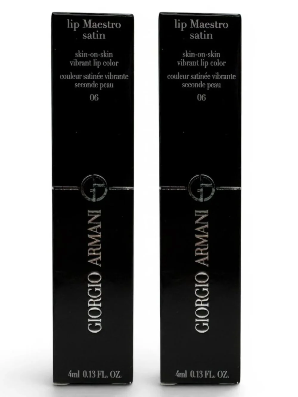 2 Pack Giorgio Armani Lip Maestro #06 FIRST DATE Satin Vibrant Lip Color 0.13 oz